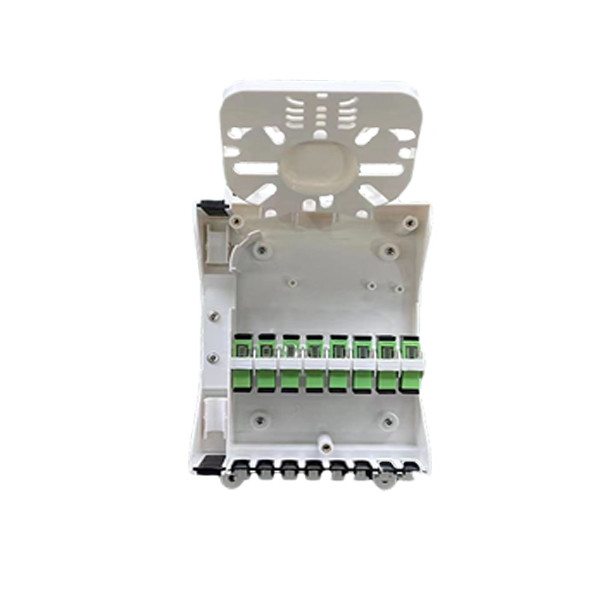 FTTH 8 core  wall Fiber Optic Distribution Box optic terminal box PC+ABS IP65 with 8pcs adapter 1