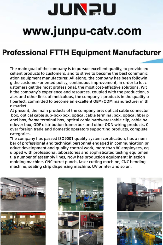 Fiber Optic Equipment FTTH Product Waterproof 24 Core Terminal White Box IP65 Wall Method 6