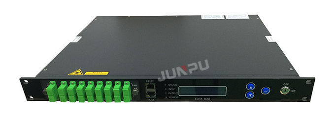 8 Port 1550 Catv Edfa Fiber Optic Amplifier 19dbm 2 Power Supply 1U Rack 4