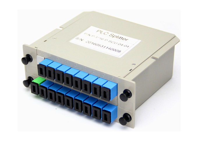 SC UPC 1x16 Splitter Box For Fiber Optic Cable, Cassette Plc Fiber Optic Splitter 0