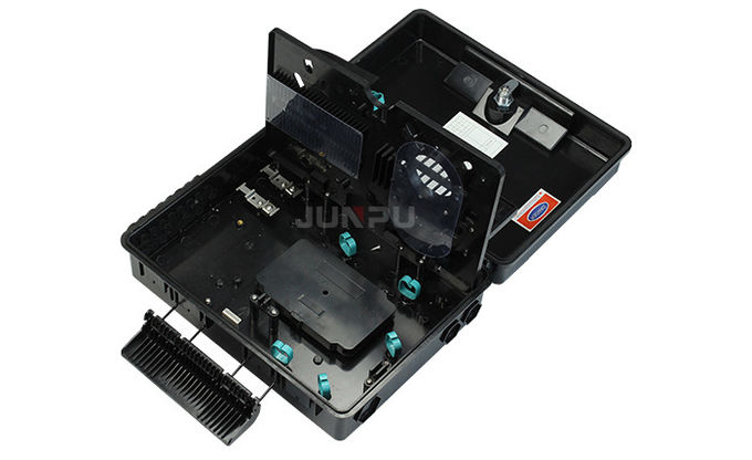 Black Color FTTH Fiber Optic Termination Distribution Box 24 Port Wall Mounted 0
