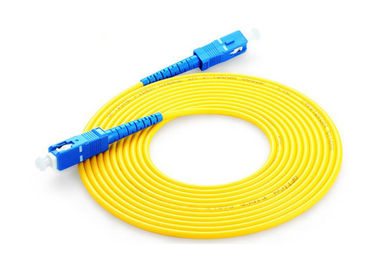 Single Mode Fiber Optic Patch Cord Sc Sc , Fiber Optic Jumper Yellow Color,outdoor fiber cable