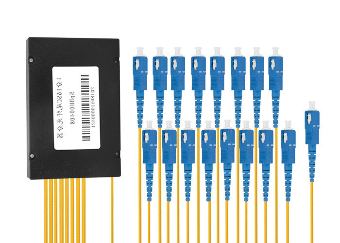 FTTH Fiber Optic Splitter, fiber optic cable splitter 1x16 with connector