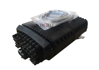 Black FTTH Fiber Optic Splice Closure , 2 In 24 Out Fiber Optic Joint Enclosure