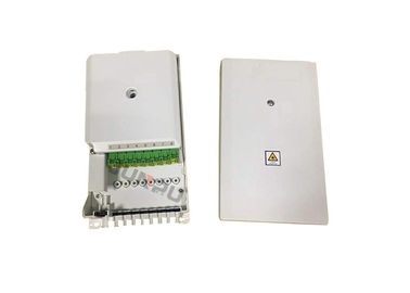 Outdoor 8 Core FTTH Fiber Optic Distribution Box 1 In 8 Out PC ABS White Color