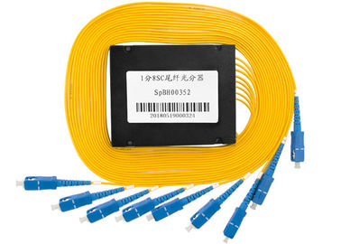 Single Mode Plc Fiber Optic Cable Splitter 1x8 For Catv With SC APC Adapter