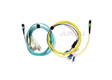 LC UPC Fan Out MM Fiber Optic Patch Cord G657A2 G652D OM3 OM5 MPO SM 10M
