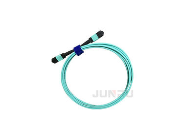 Male / Female 12 Fo Fiber Optic Patch Cord 10GB Om3 Mpo Mtp In Blue Color