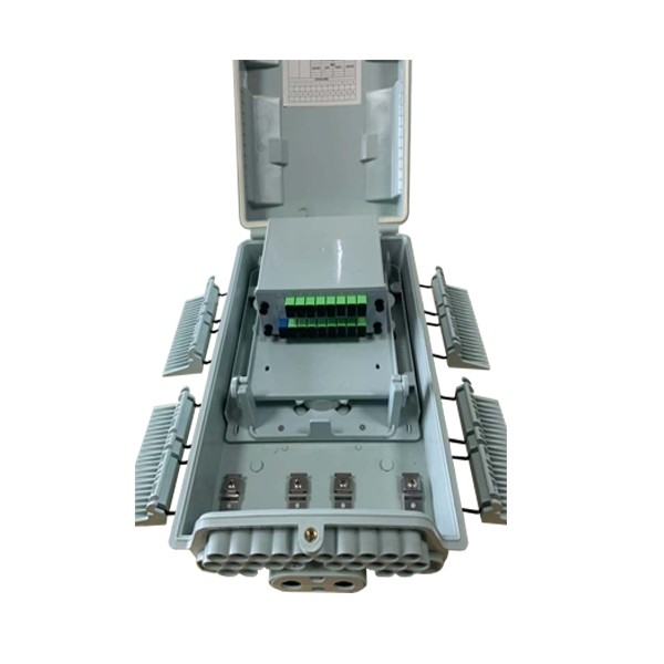 China 24 Port Fiber Optic Distribution Box ABS IP 65 With Wall/Pole Method SC Plug-in PLC Splitter 1