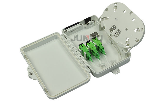 6 Core Outdoor Fiber Optic Distribution Box White, load SC adapter and pigtail 2