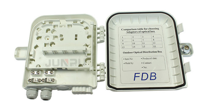 FTTH 8 Port Outdoor Fiber Distribution Box ABS material with SC adapter 0