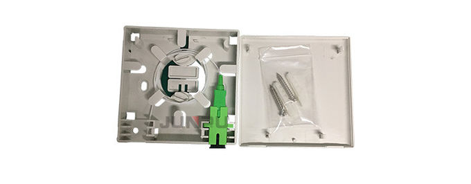 2 Port FTTH Fiber Optic Termination Box With SC LC Fiber Pigtails And Fiber Adapters 0