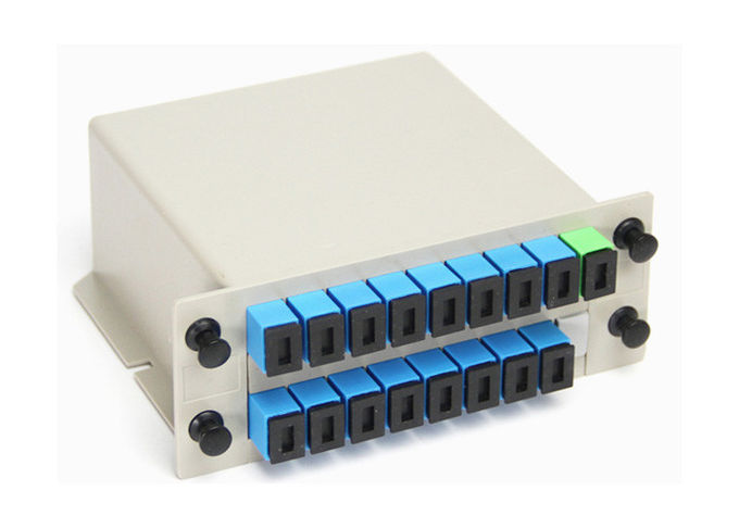 SC UPC 1x16 Splitter Box For Fiber Optic Cable, Cassette Plc Fiber Optic Splitter 1