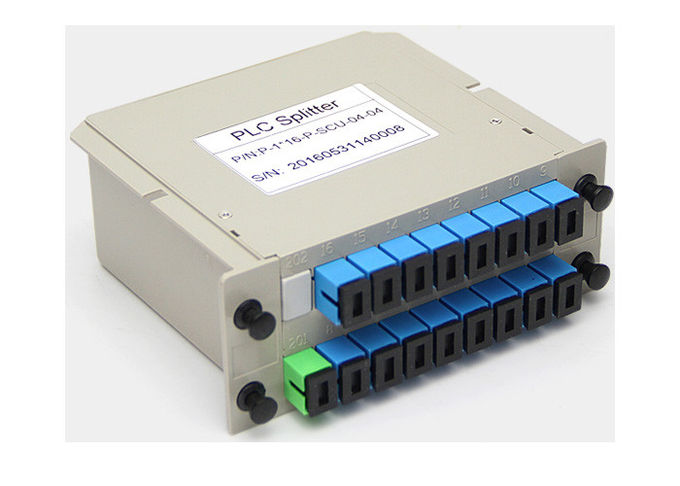 SC APC Plc Fiber Optic Splitter 1X16 Cassette Single Mode 0