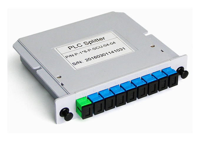 Single Mode Fiber Optic 1x8 PLC Optical Splitter SC G657A1 0