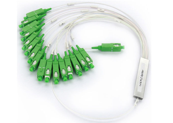 SC APC 1x16 Mini Fiber Optic PLC Splitter , splitter optical fiber G657A1 2