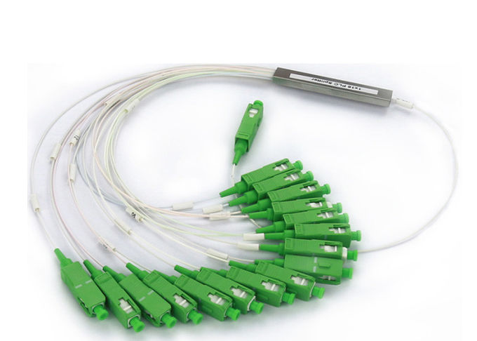 SC APC 1x16 Mini Fiber Optic PLC Splitter , splitter optical fiber G657A1 0