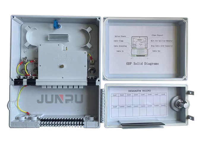 Junpu 16 core Outdoor Fiber Optic Distribution Box with ABS material IP65 1